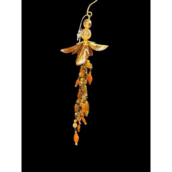 NWT 5X World Market Acrylic Beaded Dangle Amber Christmas Ornaments 7” - Picture 5 of 7